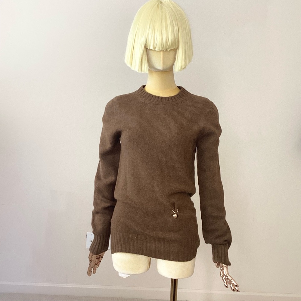 Philosophy di Lorenzo Serafini Brown Crewneck Sweater with Charm SZ 2